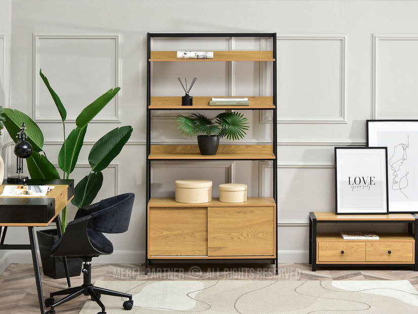 Regál Babs B (dub + černá)