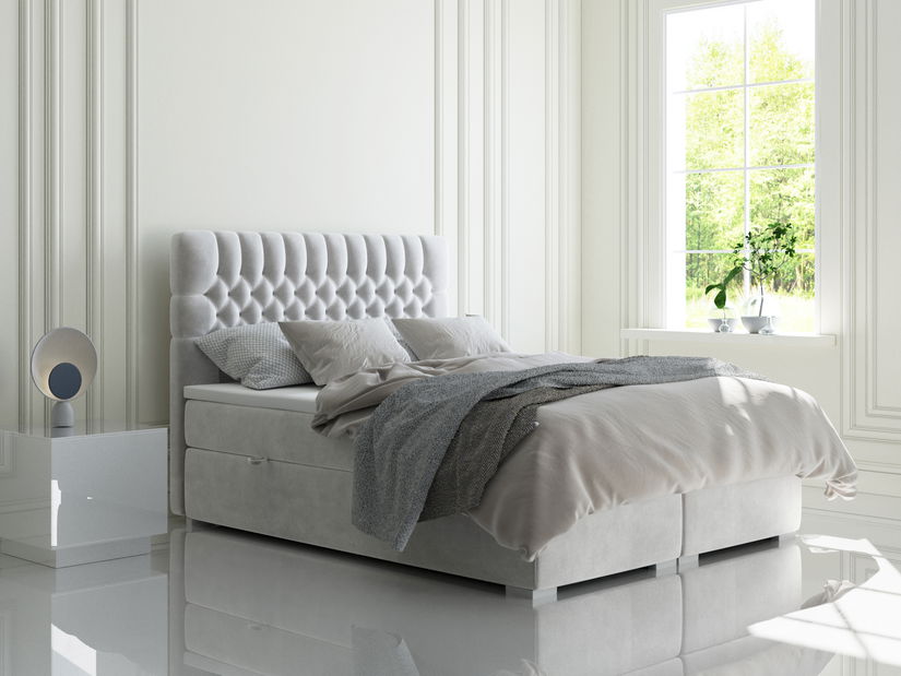 Boxspring postel 160 cm Daliny (světle šedá) (s úložným prostorem)