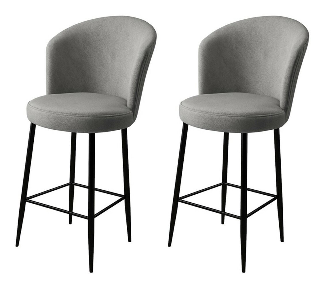Set 2 ks. barových židlí Fornetto (šedá + černá)