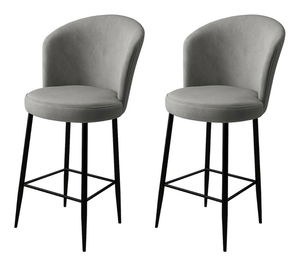 Set 2 ks. barových židlí Fornetto (šedá + černá)