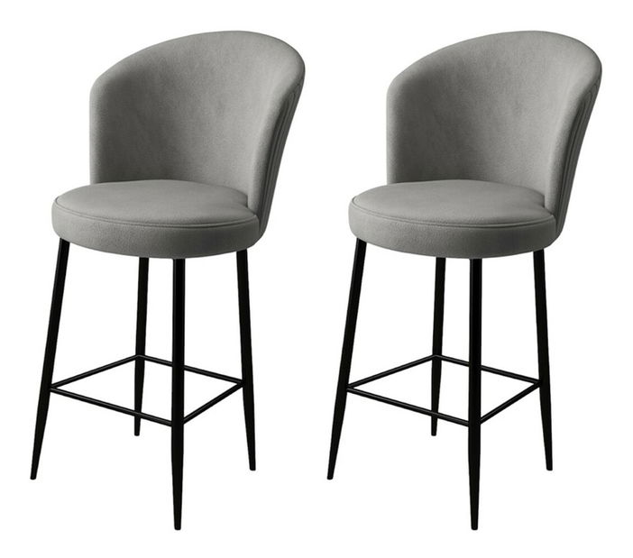 Set 2 ks. barových židlí Fornetto (šedá + černá)