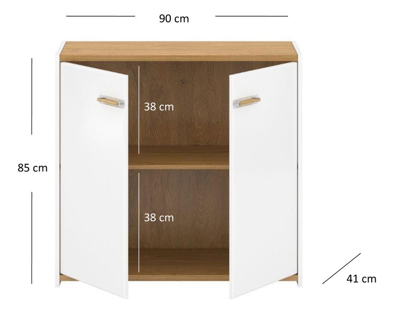 Komoda Andre 2D (bílá matná)