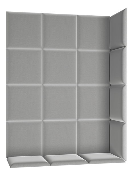 Set 19 čalouněných panelů Quadra 120x160 cm (světlešedá)