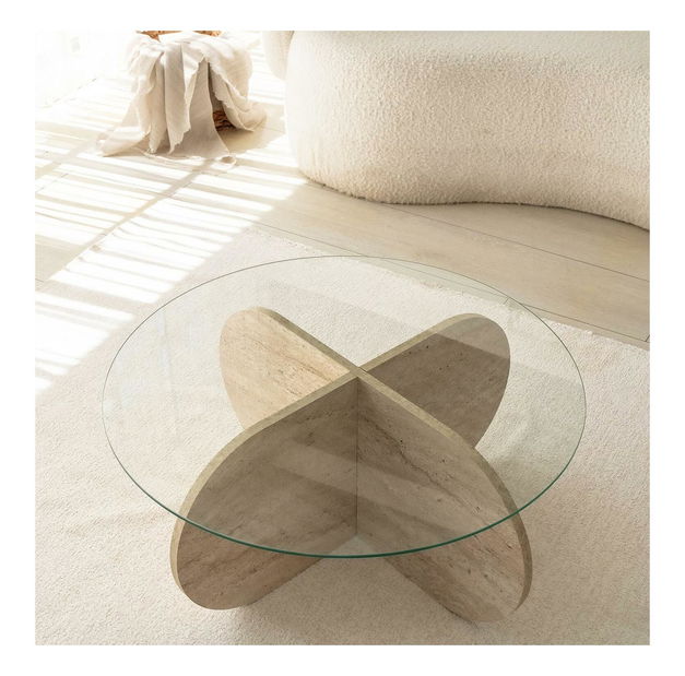 Konferenční stolek Bubbly (travertin)