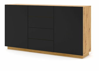 Komoda Aurora KOM2D4S (dub artisan + matná černá)