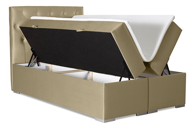 Boxspring postel 140 cm Ronda (zlatá) (s úložným prostorem)