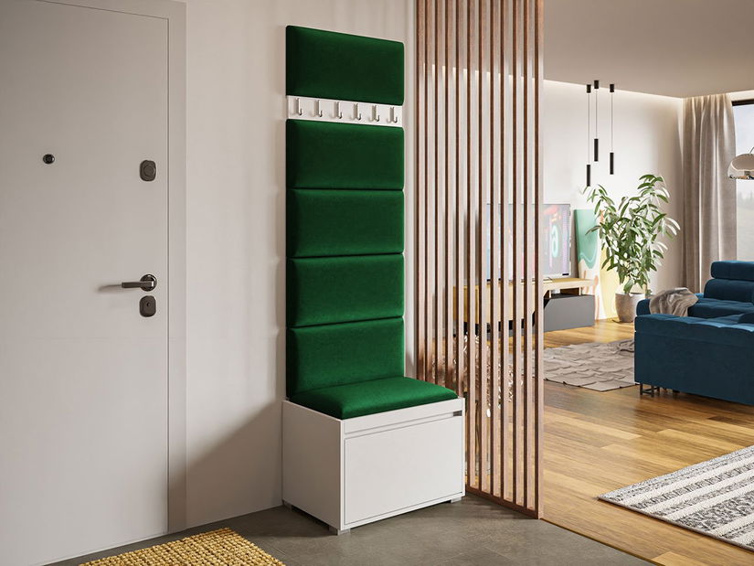 Nábytek do předsíně Kendora 60 (s 6 ks. čalouněných nástěnných panelů Pazara 60x30) (manila 35)