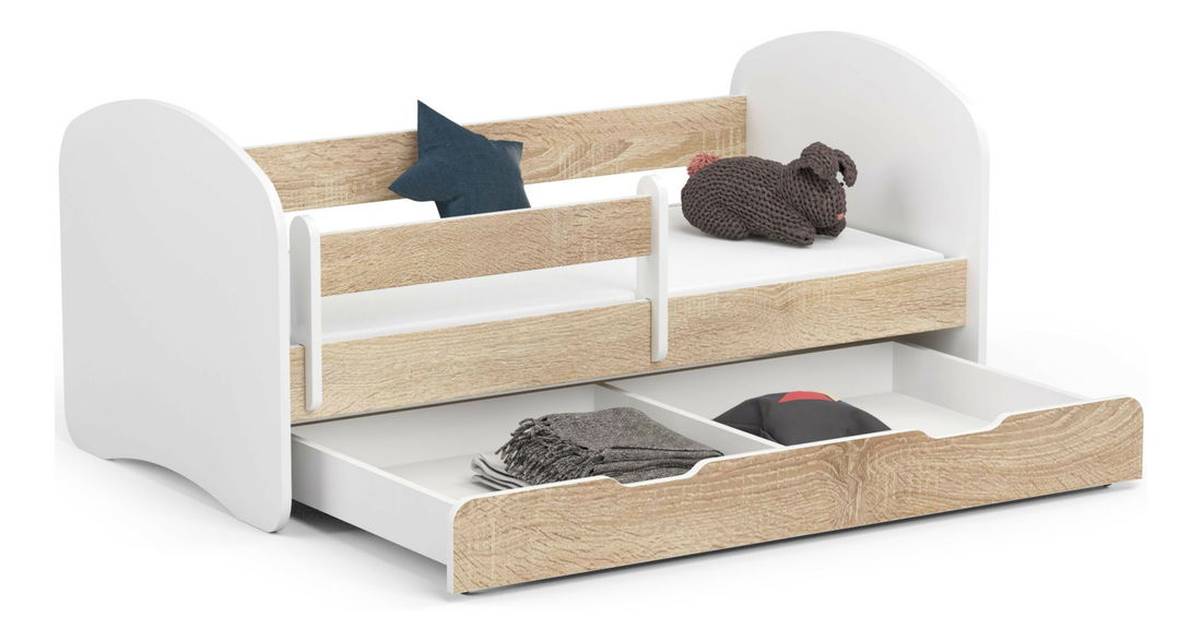 Dětská postel Pranshi (dub sonoma) (s matrací)