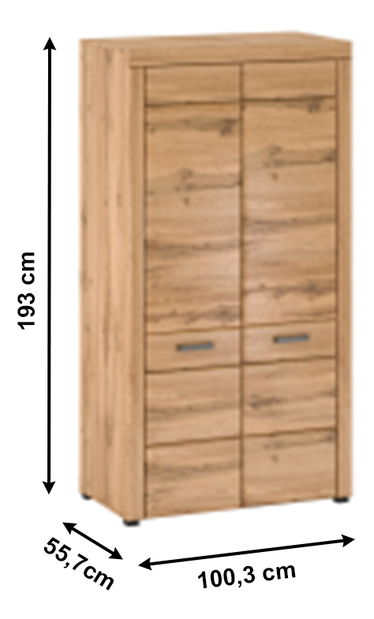 Šatní skříň Palper F (dub apalačský)