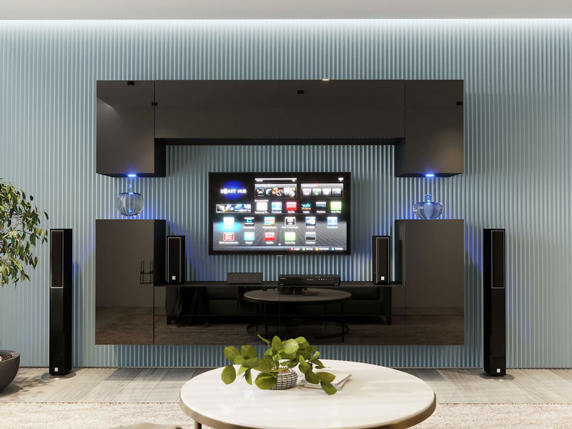 Obývací stěna Berny 69 (černá + černý lesk)