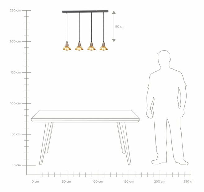 Závěsné svítidlo Colleen (mosaz)