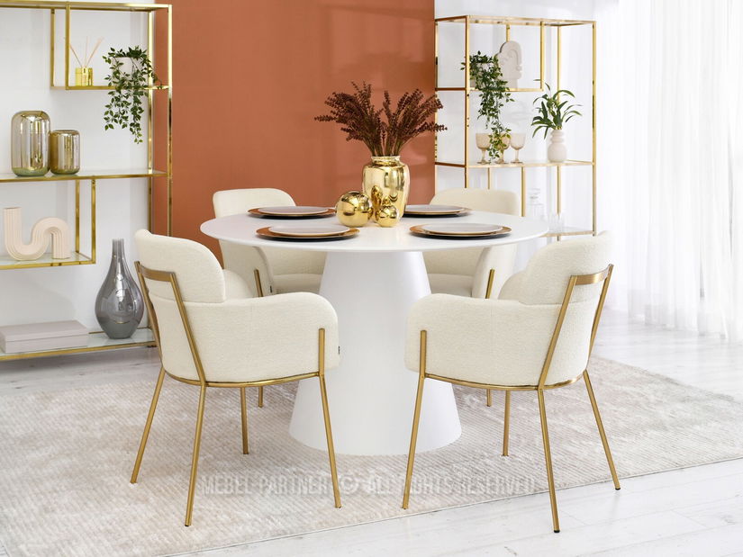 Židle Baggie K (krémová + zlatá)