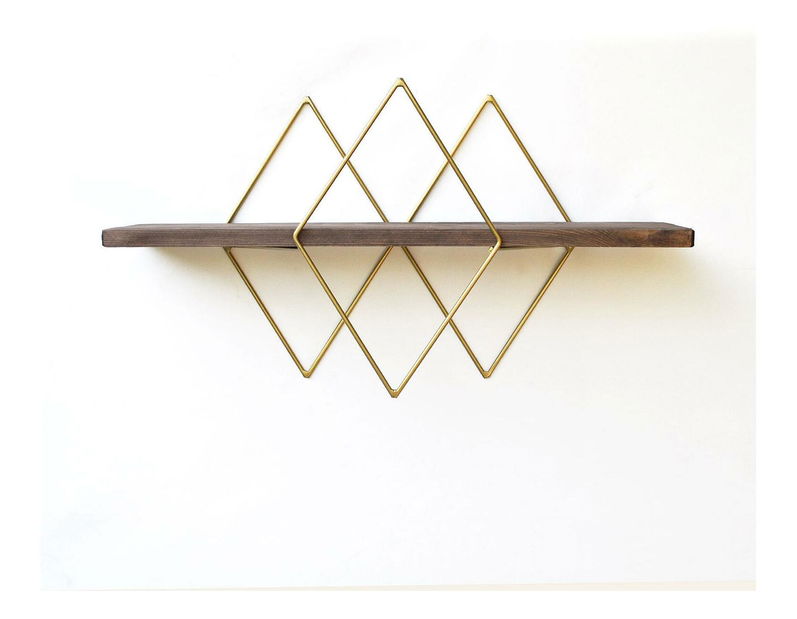 Dekorativní nástěnná police Duvelo 13 (ořech)