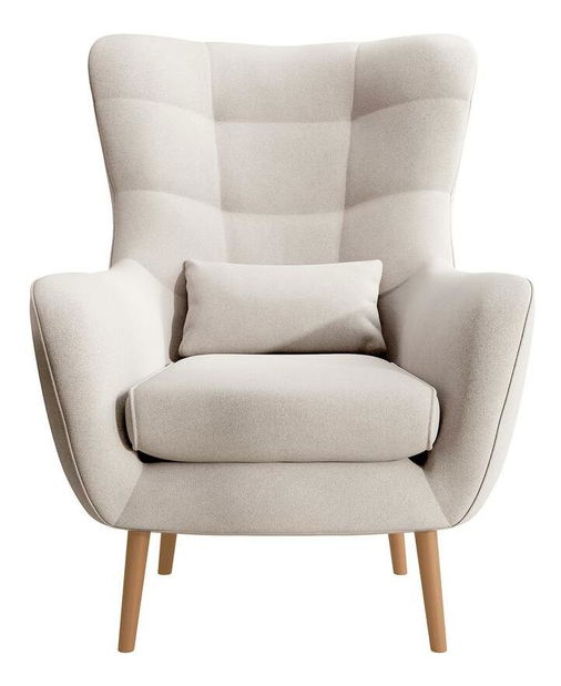 Křeslo s podnožkou Veneza VZ1 (krémová + buk)