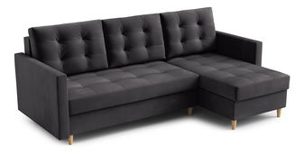 Rohová sedací souprava Divas (P) (černá)