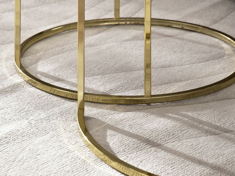 Konferenční stolek Grande (černý mramor + zlatá)