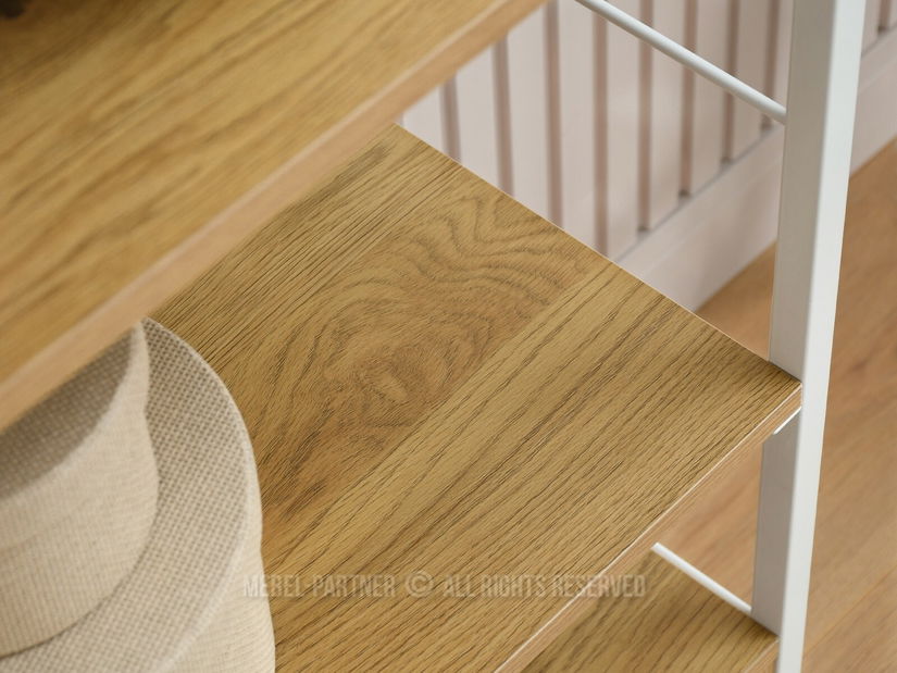 Regál Luca (dub + bílá)