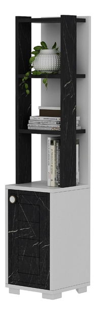 Regál Kovala (bílá + mramor černý)