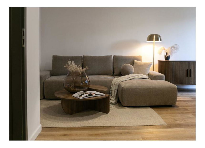 Rohová sedací souprava Carlito (P) (světlobéžová + černá)