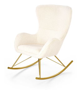 Houpací křeslo Leonia (krémová + zlatá)