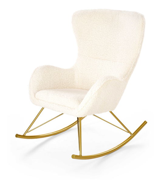 Houpací křeslo Leonia (krémová + zlatá)