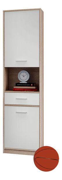 Regál Terrell (dub sonoma + bílá)