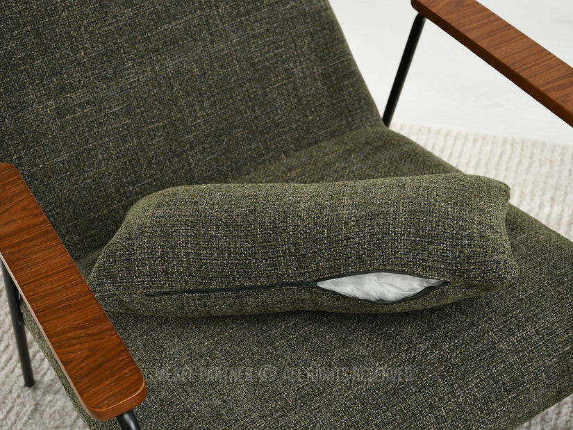 Křeslo Elba (zelená + ořech)