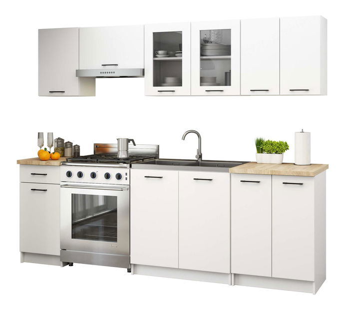 Kuchyňská sestava 240 cm Ozara II B (bílá)