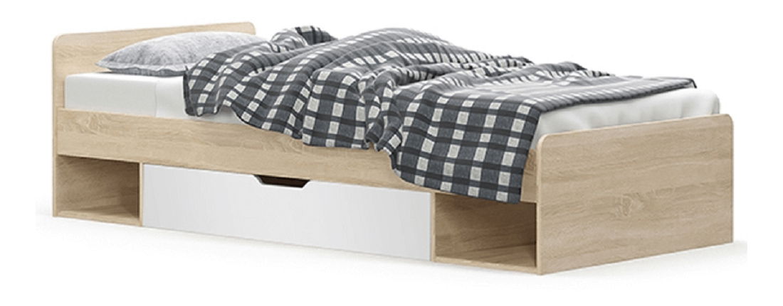 Jednolůžková postel 90 cm Thornham 1S/90 (dub sonoma + bílá) (s úl. prostorem)