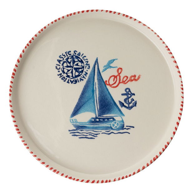 Snídaňová souprava (14 Pieces) Kashmere (bílá + modrá + červená)