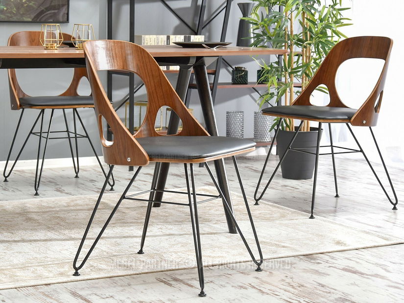 Židle Alik (ořech tmavý + černá)