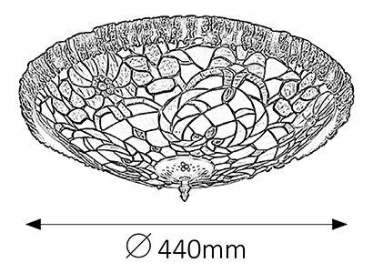 Stropní svítidlo Mirella 8087 (bronzová + vícebarevné)