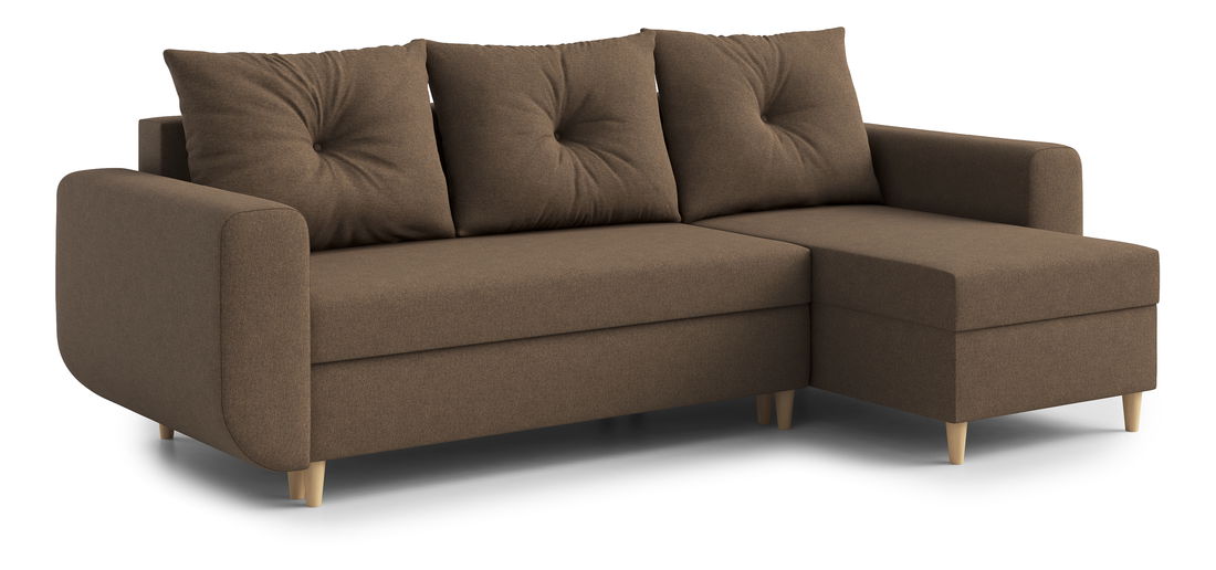  Rohová sedací souprava Eugenie (P) (hnědá)