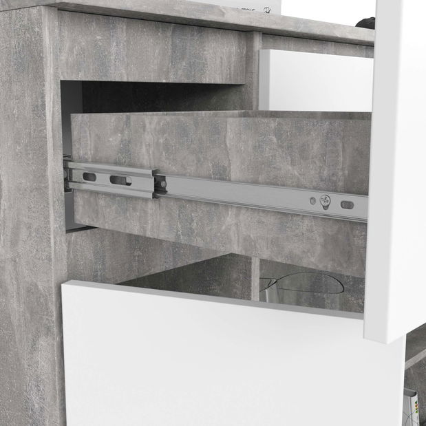 Komoda Kalista VII (beton + bílá)