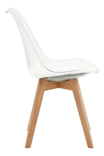 Jídelní židle Bralla 2 (transparentní + buk + bílá)