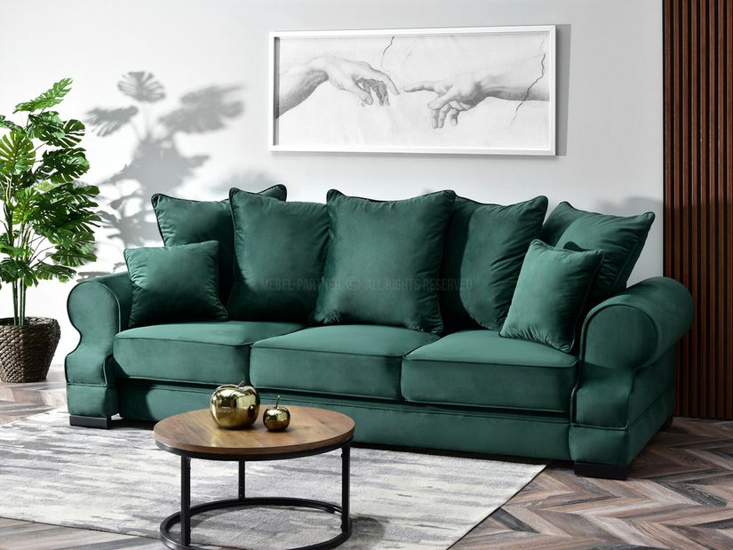 Pohovka trojsedačka Taskent (zelená + černá)