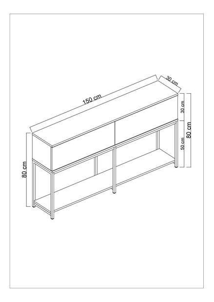 Konzolový stolek Vibubi 1 (antracit + zlatá)