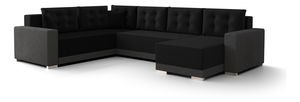 Rohová sedačka ve tvaru U Odyssey 3 (černá + šedá) (L)