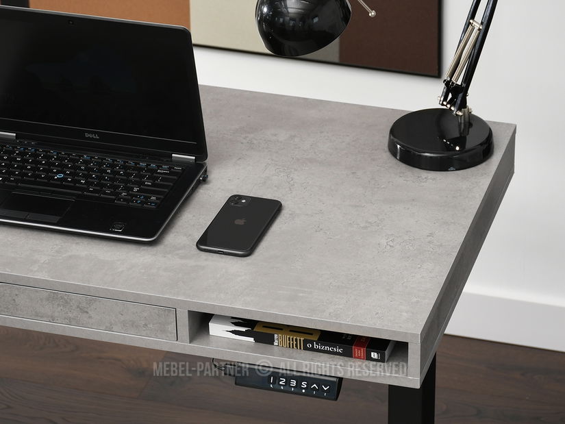 PC stolek Osto 120 (beton + černá)