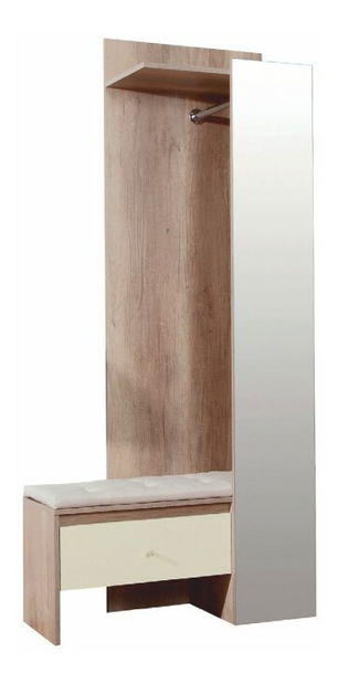 Věšákový panel Kenta (dub coney + champagne)