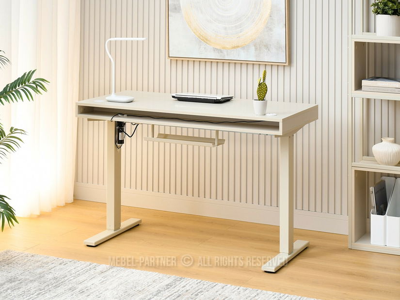 PC stolek s nastavitelnou výškou Occott 120 (krémová)