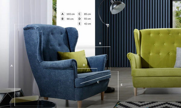 Křeslo ušák Adrianna Typ 08 (šedá)