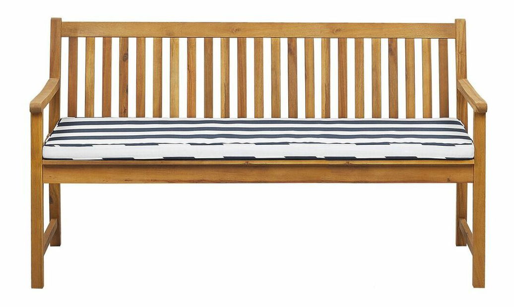 Zahradní lavice 160 cm VESTFOLD (dřevo) (modrý podsedák)