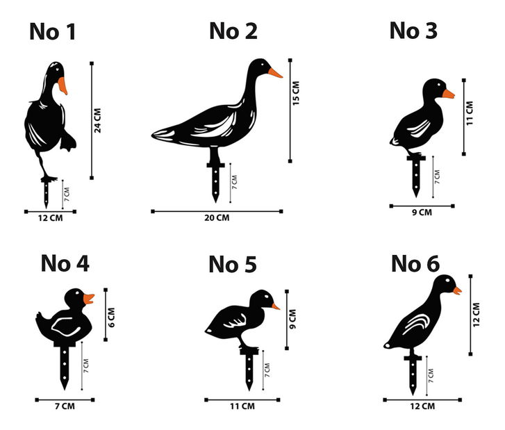 Dekorativní sada kovových doplňků do zahrady Duckie (černá)
