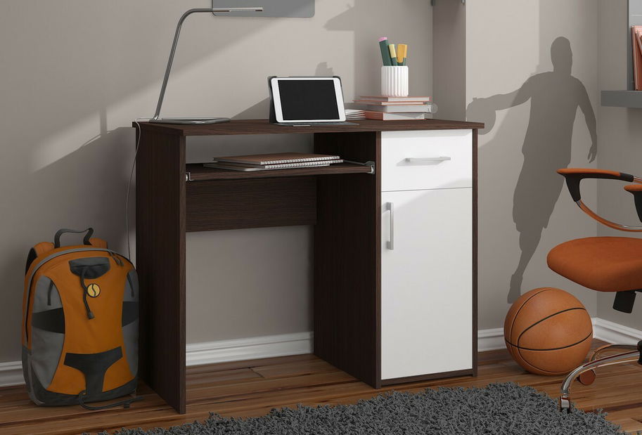 PC stolek Padma (wenge + bílá)