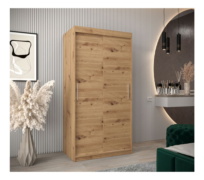 Šatní skříň 100 cm Toki (Dub artisan + Dub artisan)