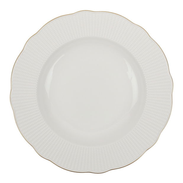 Jídelní souprava (18 ks.) Billie (bílá + zlatá)