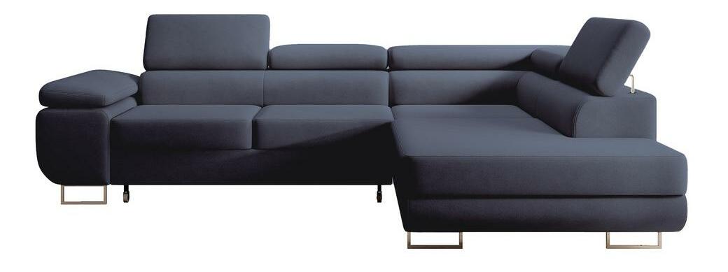 Rohová sedací souprava Stiletto (P) (modrá + stříbrná)