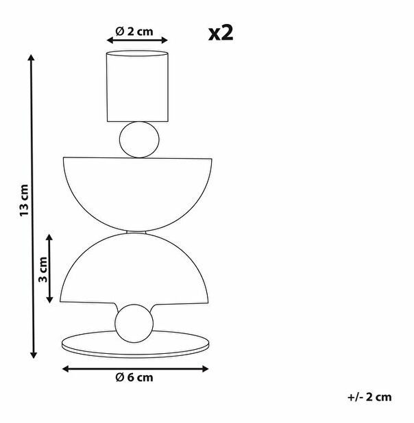 Set 2 svícnů Daphie (žlutá)