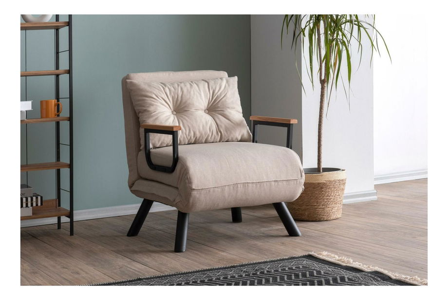 Rozkládací křeslo Sandy (krémová)